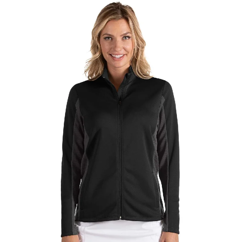 Antigua Women's Black/Smoke Passage Full Zip