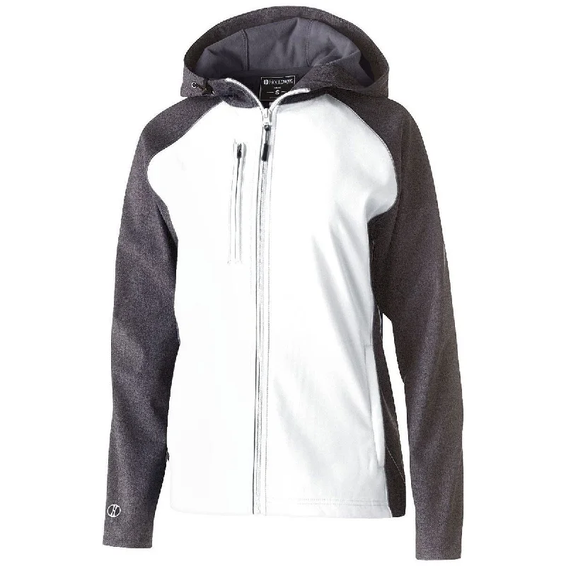 Holloway Women's Carbon Print/White Raider Softshell Jacket