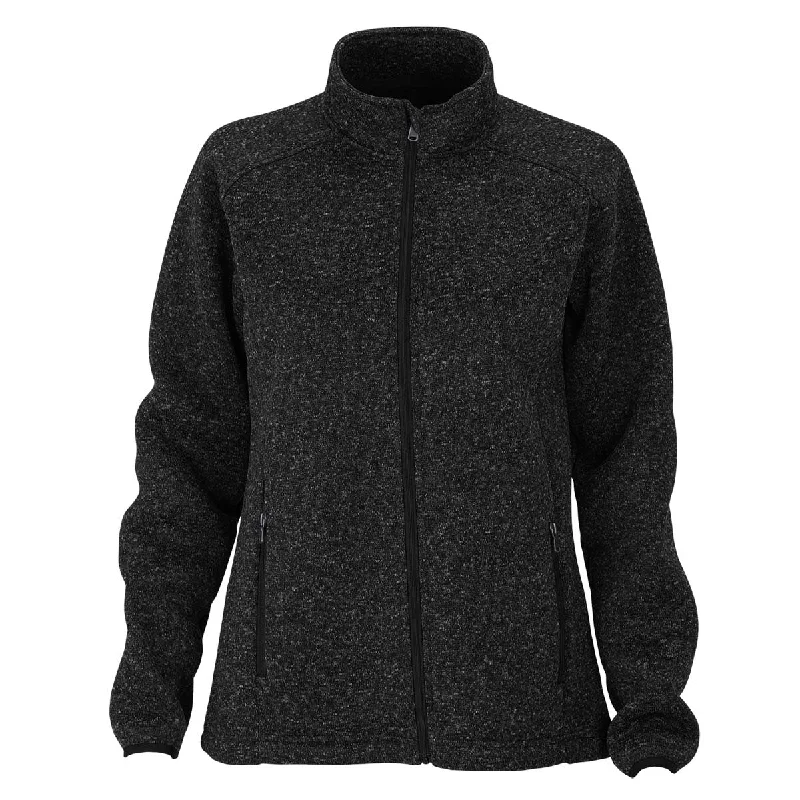 Vantage Women's Black Heather Summit Sweater-Fleece Jacket