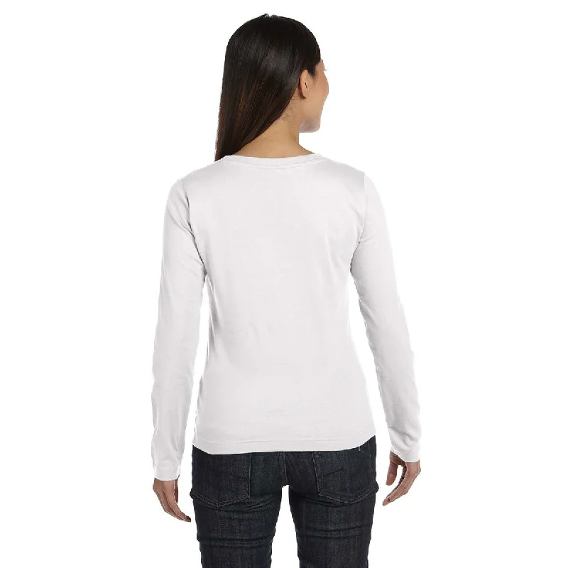 LAT Women's White Long Sleeve Premium Jersey T-Shirt