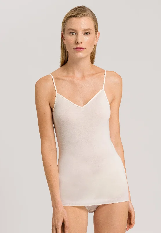 Cotton Seamless V-Neck Camisole | Pale Cream 71601-116