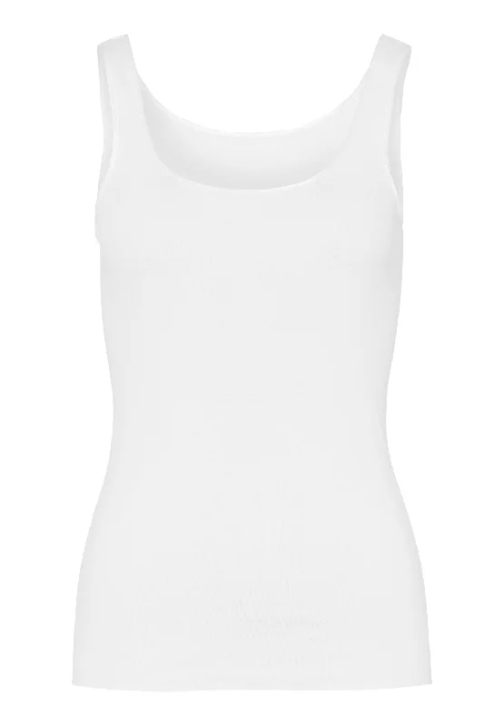 Cotton Seamless Round Neck Tank | White 71604-101