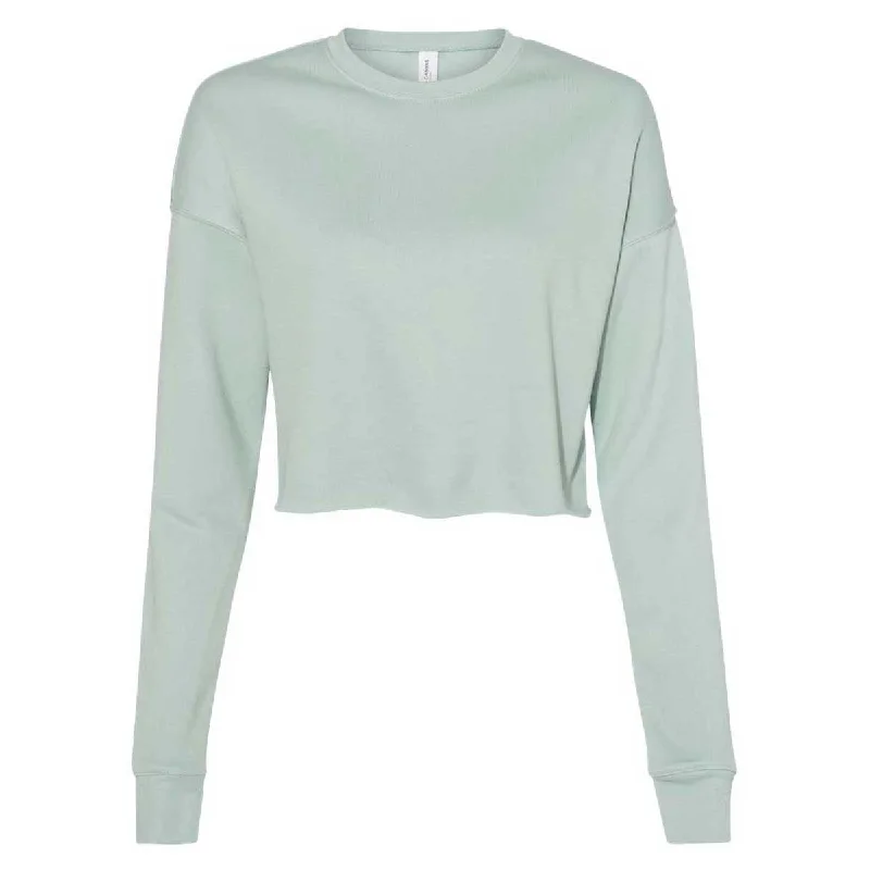 BELLA + CANVAS Women's Dusty Blue Cropped Crew Fleece