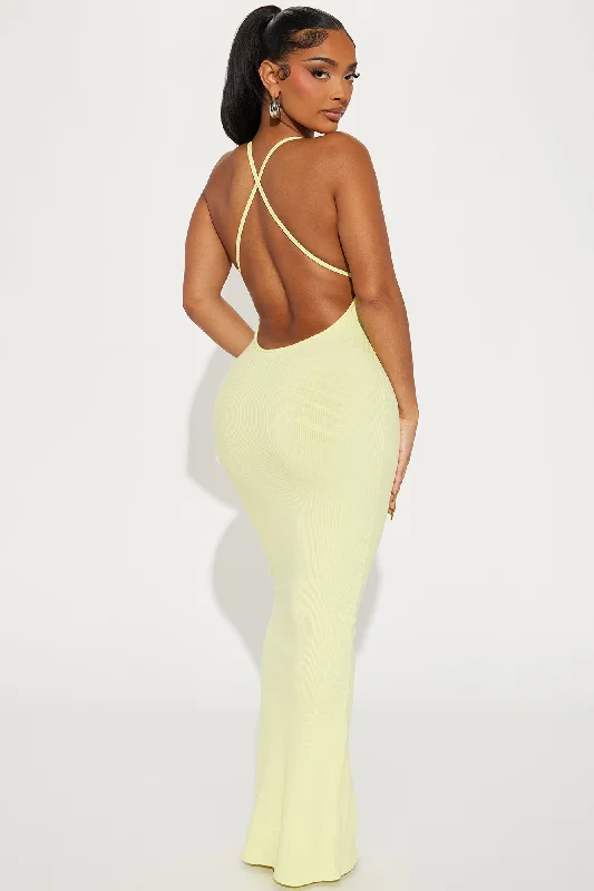 Abigail Snatched Maxi Dress - Citron