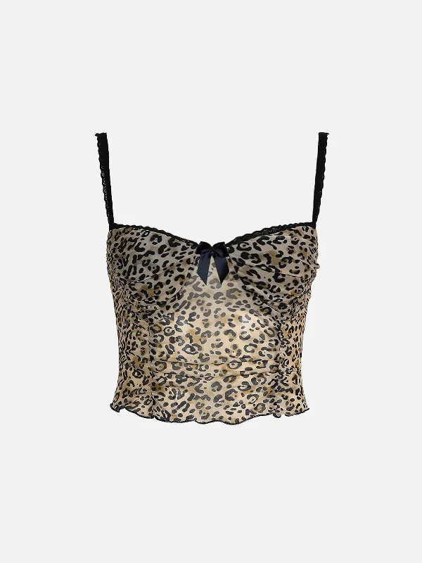 Aelfric Eden Bow Leopard Print Cami Top