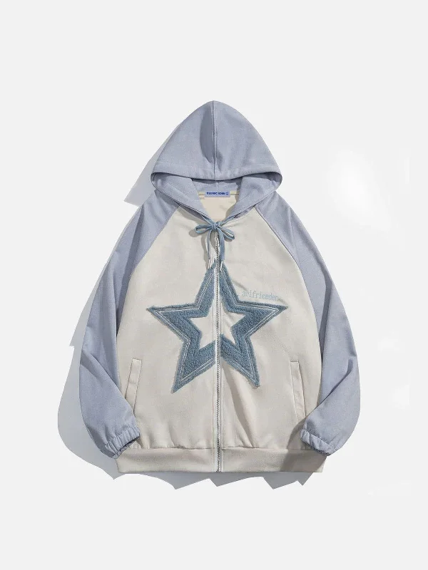 Aelfric Eden Suede Star Patchwork Hoodie