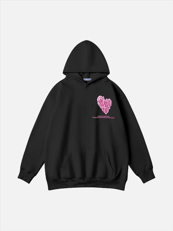 Aelfric Eden Pink Heart Print Hoodie