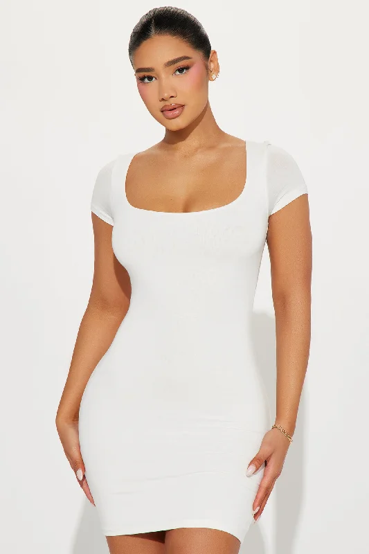 Anna Double Lined Mini Dress - White