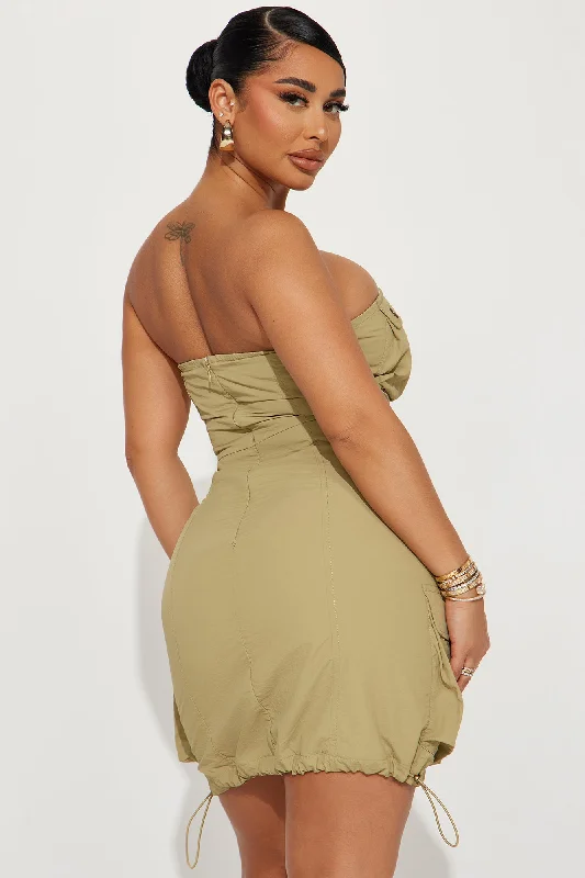 Arianna Cargo Mini Dress - Khaki