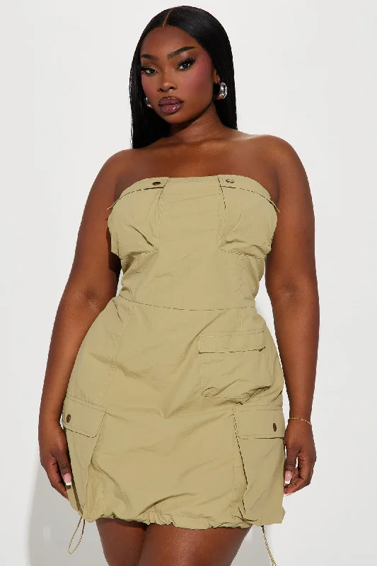 Arianna Cargo Mini Dress - Khaki