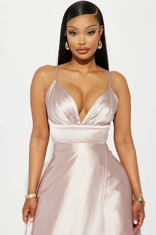 Ashlynn Satin Gown - Blush