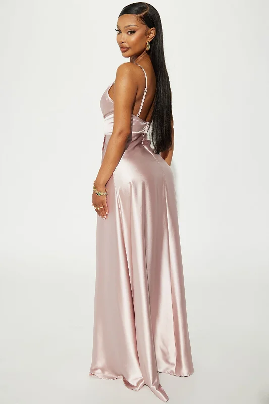 Ashlynn Satin Gown - Blush