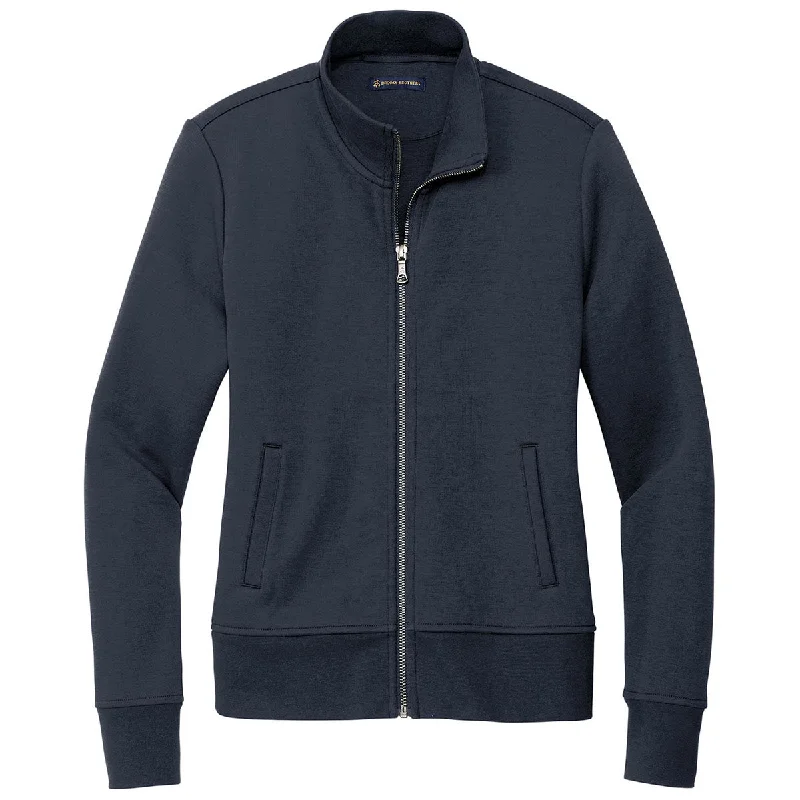 Brooks Brothers Women's Night Navy Double-Knit Full Zip