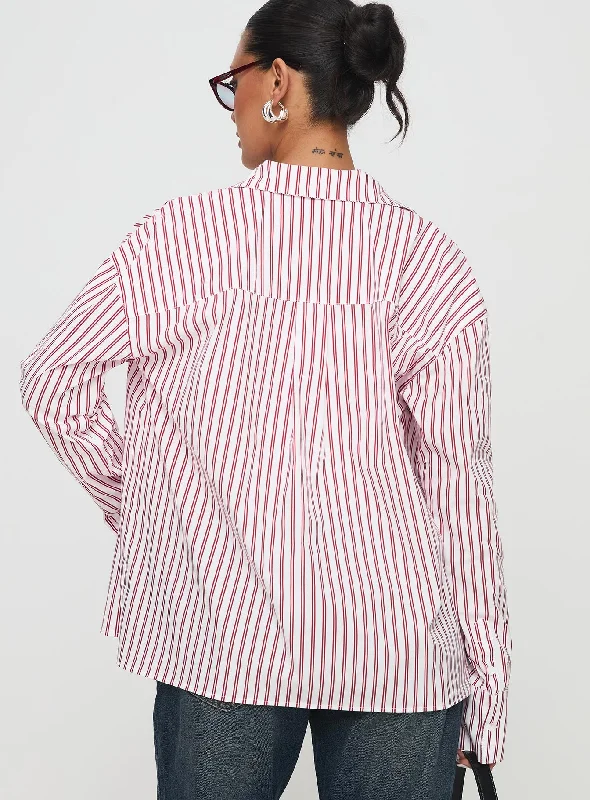 Belize Shirt Red / White Stripe