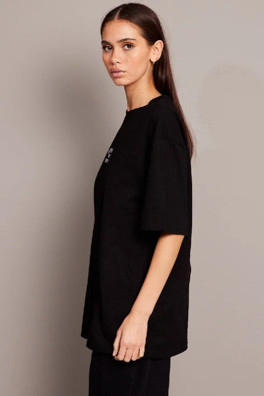 Black Graphic Tee Short Sleeve