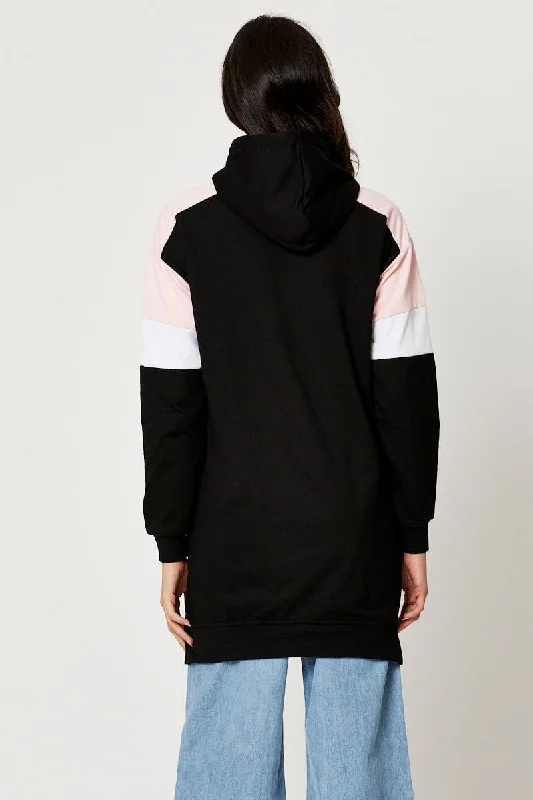 Black Tunic Sweat Hoodie