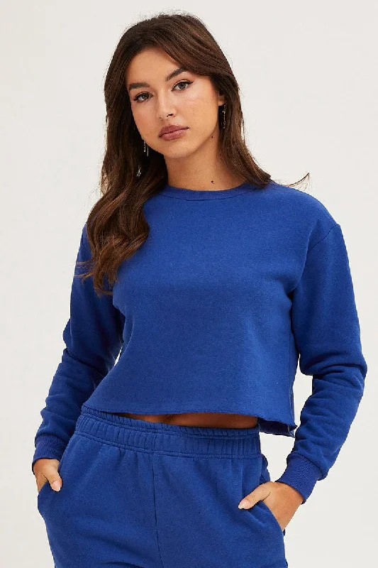 Blue Crop Sweat