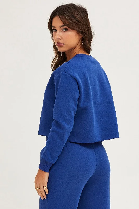 Blue Crop Sweat