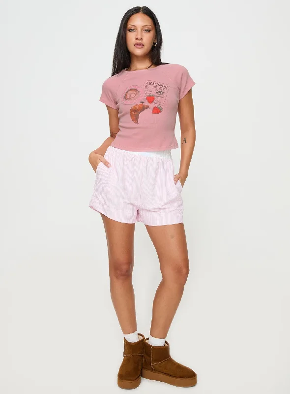 Breakfast Buffet Sleep Tee Pink