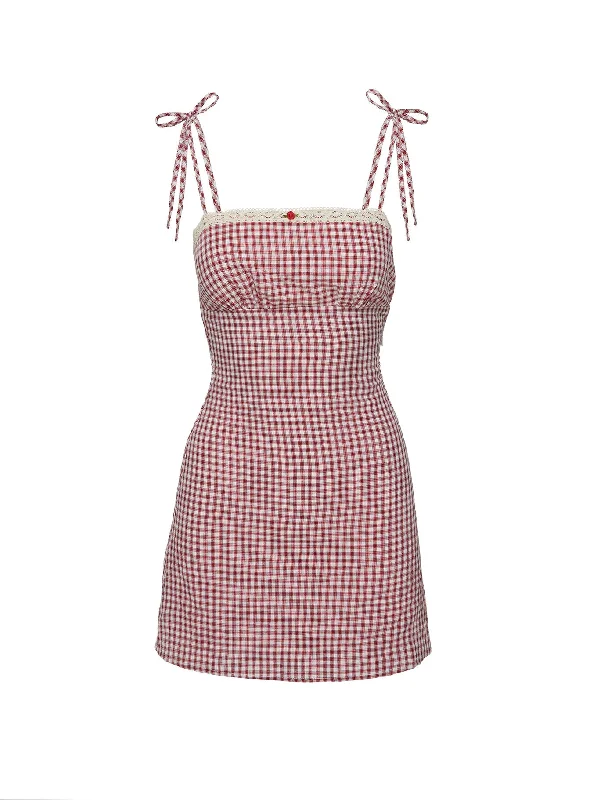 Burkes Mini Dress Red Check