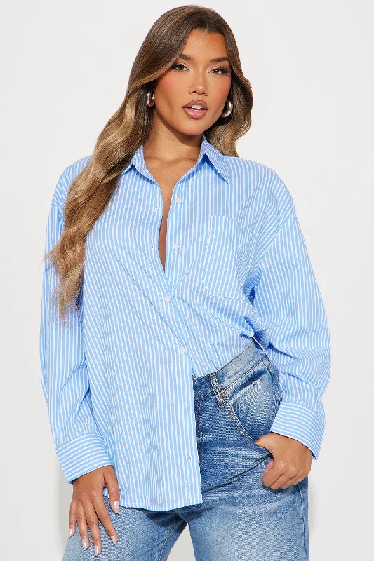 Business Casual Striped Shirt - Blue/combo