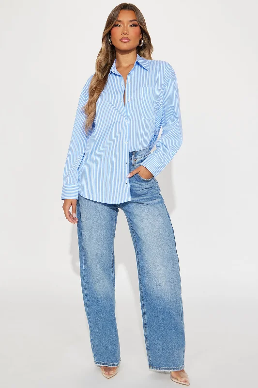 Business Casual Striped Shirt - Blue/combo