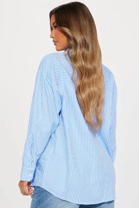 Business Casual Striped Shirt - Blue/combo