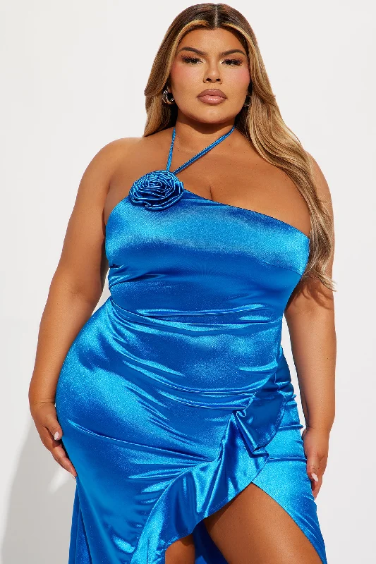 Carla Satin Maxi Dress - Royal