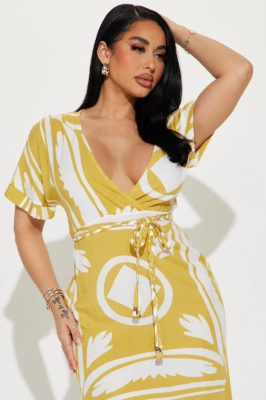 Cassie Midi Dress - Mustard