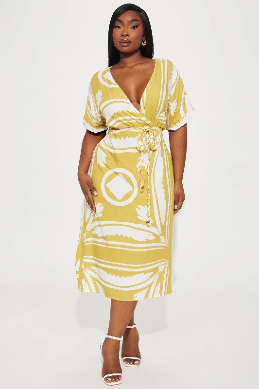 Cassie Midi Dress - Mustard