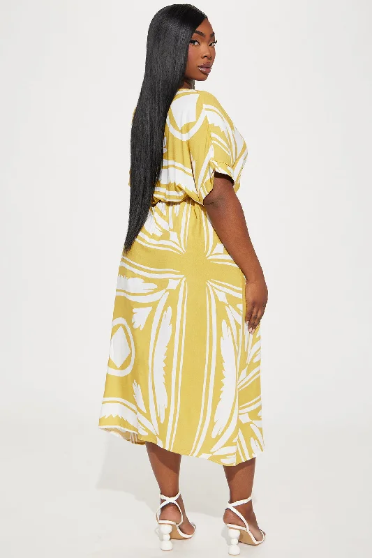 Cassie Midi Dress - Mustard