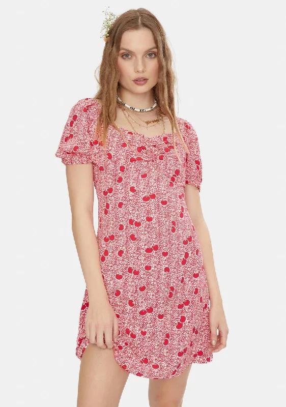 Cherry Print Mini Dress