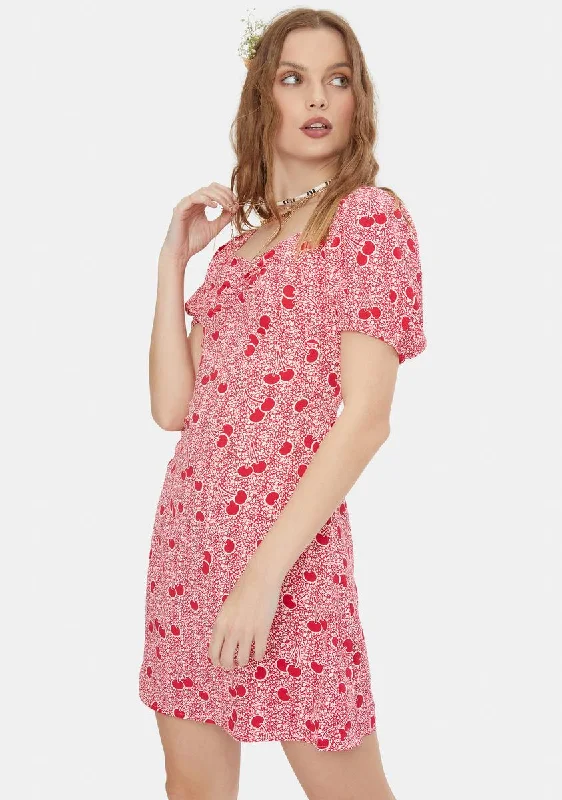 Cherry Print Mini Dress