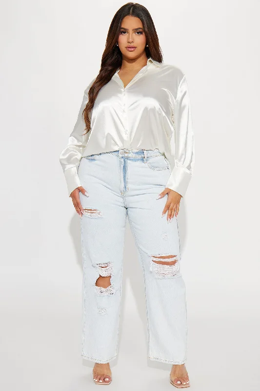 Closet Staple Satin Shirt - Ivory