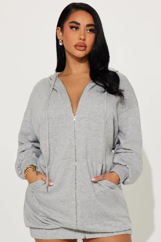 Cozy and Street Mini Dress - Heather Grey