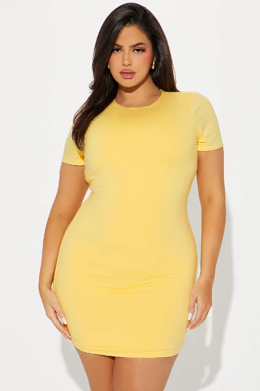 Daybreaker Double Lined Micro Mini Dress - Yellow