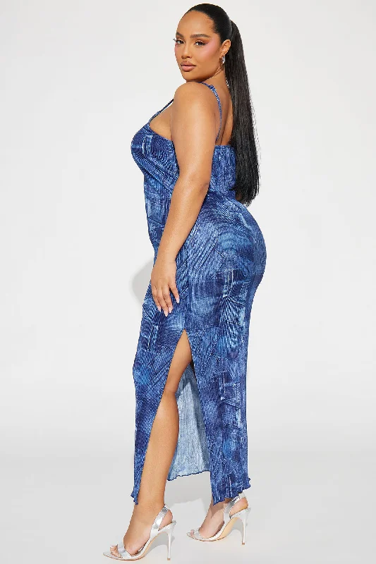 Denim Dreams Maxi Dress - Blue/combo