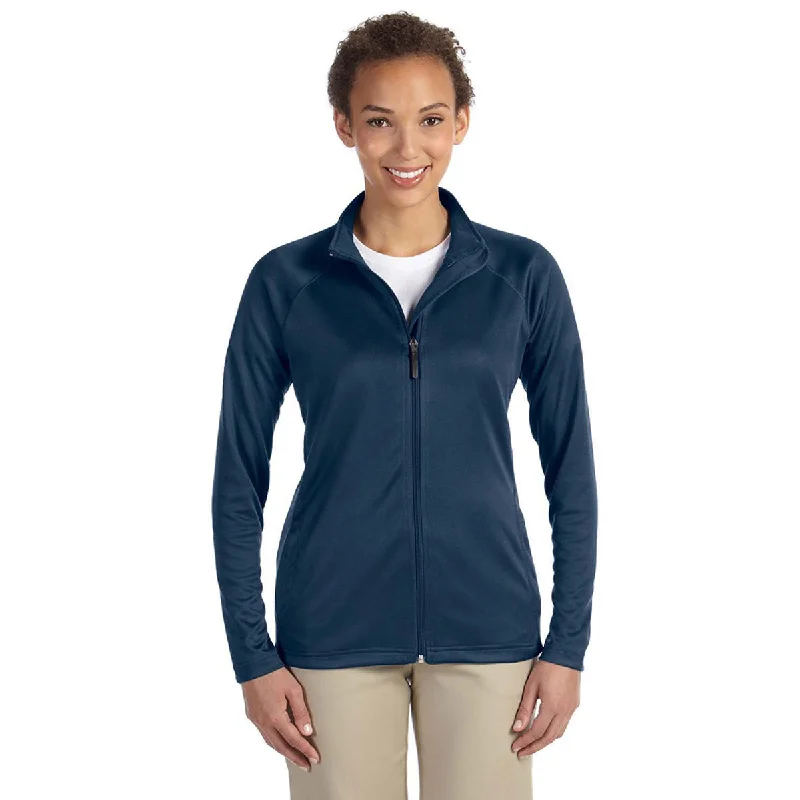 Devon & Jones Women's Navy Stretch Tech-Shell Compass Full-Zip