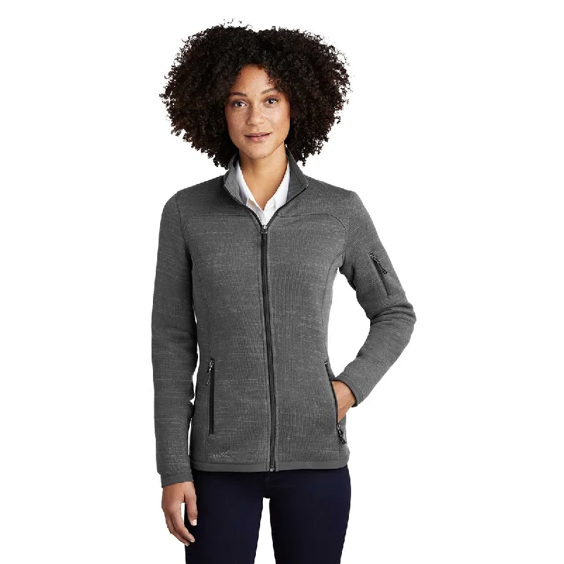 Eddie Bauer Women's Dark Grey Heather Sweater Fleece Full Zip