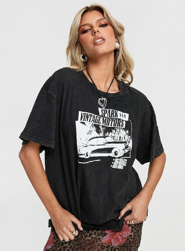 Electric Vintage Oversized Tee Black