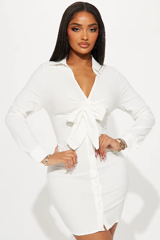 Elowen Mini Shirt Dress - Off White