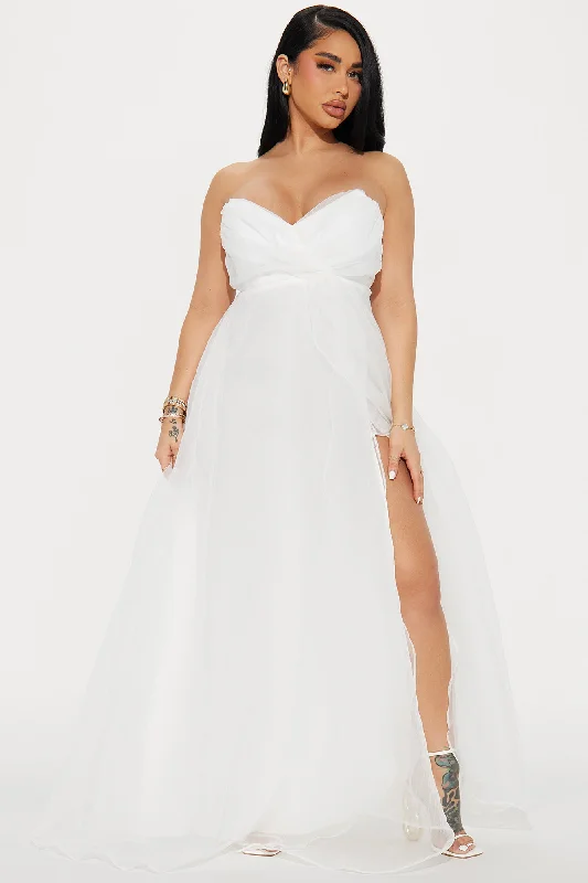 Evelyn Taffeta Gown - White