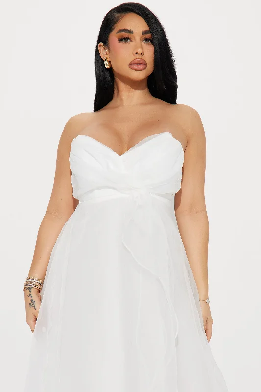 Evelyn Taffeta Gown - White