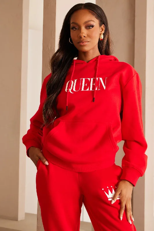 Family Goals Women's Queen Hoodie - Red