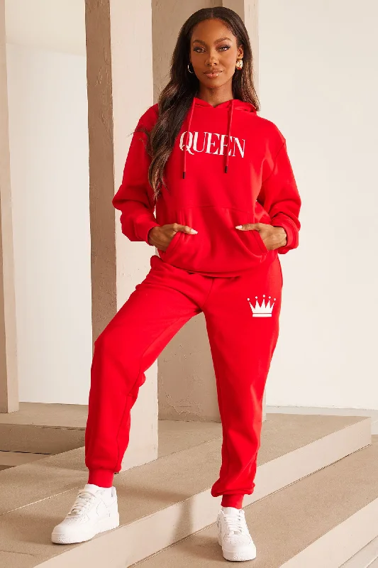 Family Goals Women's Queen Hoodie - Red