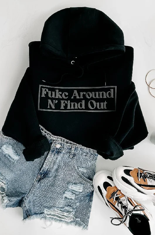 ""Fukc Around N' Find Out"" Puff Graphic Multiple Shirt Options (Black) - Print On Demand