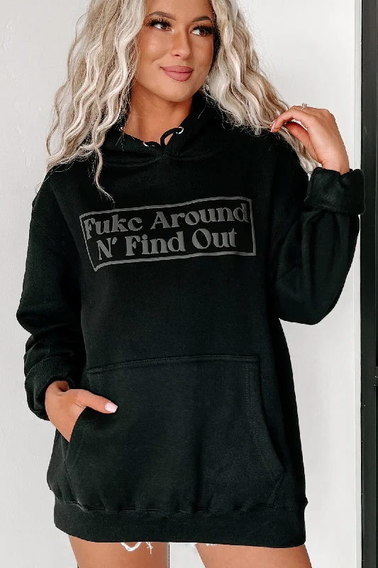 ""Fukc Around N' Find Out"" Puff Graphic Multiple Shirt Options (Black) - Print On Demand