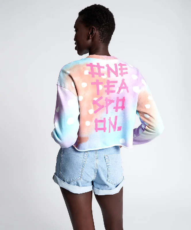 GRAFFITI TIE DYE CROPPED SWEAT