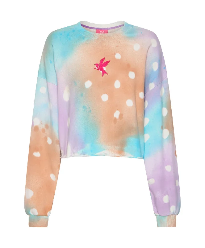 GRAFFITI TIE DYE CROPPED SWEAT