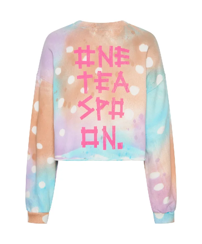 GRAFFITI TIE DYE CROPPED SWEAT